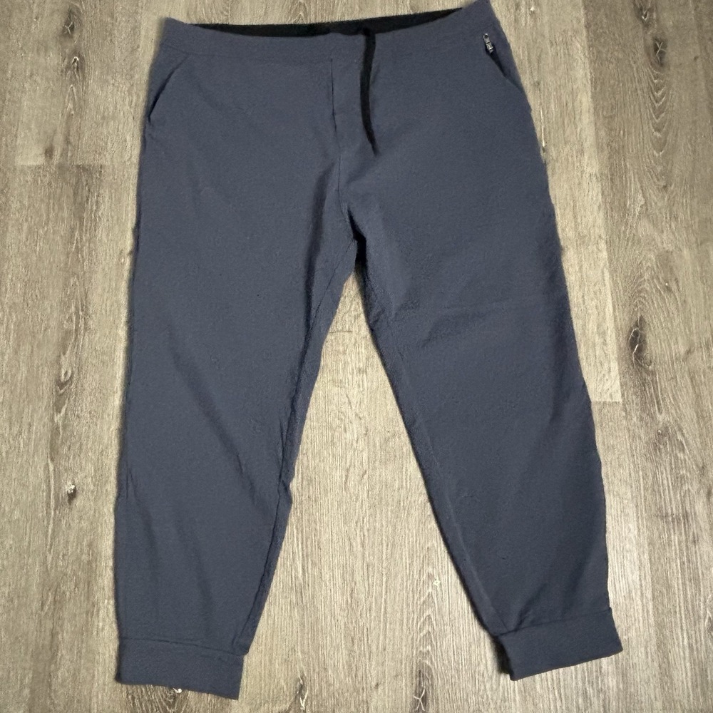 Public Rec Joggers Men 44x27 Blue Gamechanger Nylon Blend Logo Drawstring
